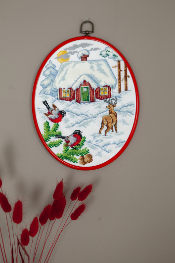 Rådjur i vinterlandskap - flexitavla