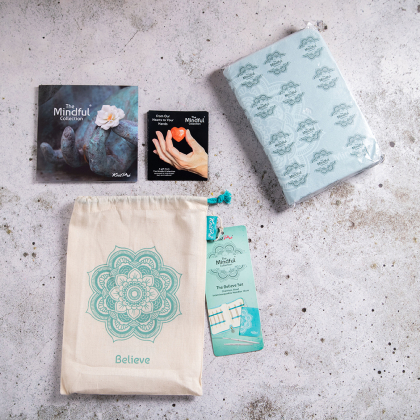 KnitPro Mindful Believe - Set med ändstickor (7 par, 13 cm)