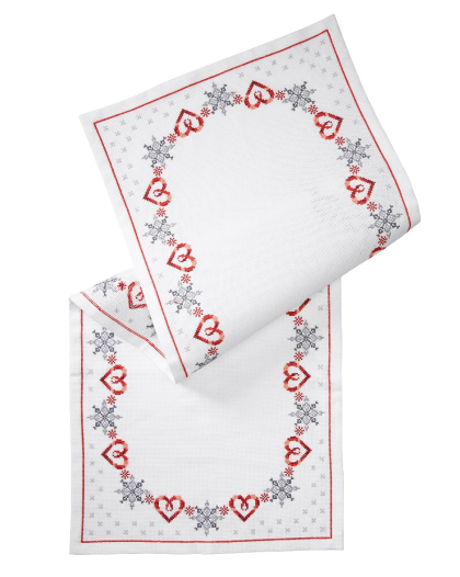 Snöflingor och hjärtan - löpare | Eddna SE