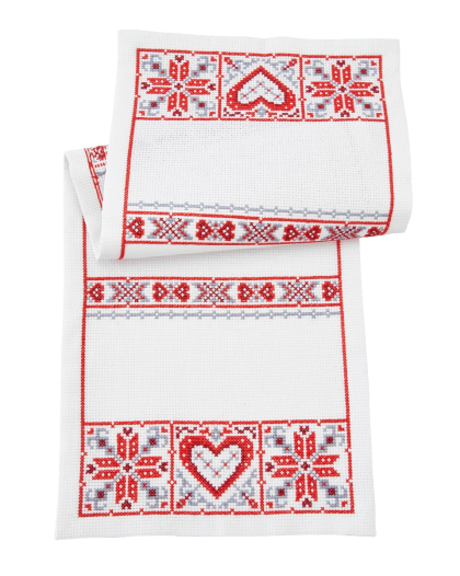 Julbård med hjärtan och snöflingor - löpare | Eddna SE