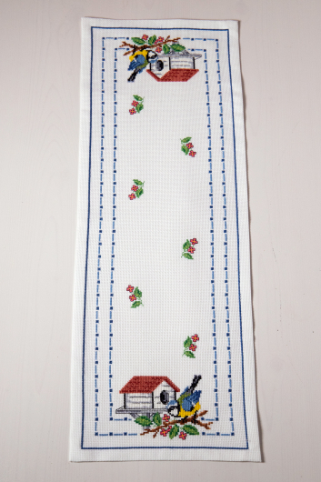 Fågel och blomknoppar -löpare