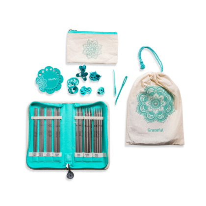 KnitPro Mindful Grateful - Set med strumpstickor (7 st, 15 cm)