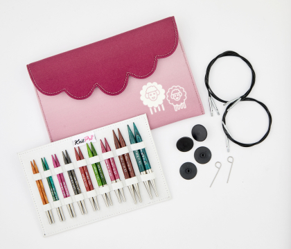 KnitPro Dreamz Deluxe - Set med ändstickor (9 par, 10 cm)