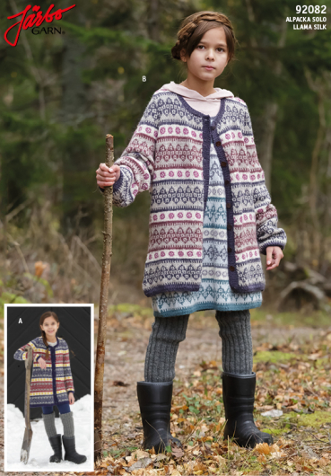 Fair Isle mönstrad  långkofta till barn