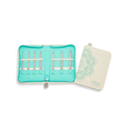 KnitPro Mindful Kindness - Set med ändstickor (7 par, 10 cm)