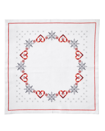 Snöflingor och hjärtan - duk | Eddna SE