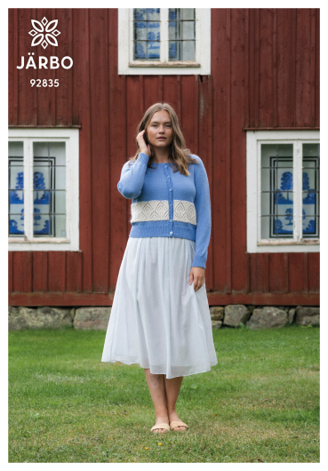 Mönster - Högtid stickad kofta med strukturbård - Dam | Eddna SE