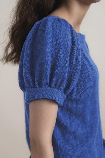 Segel - stickad tröja med puffärm