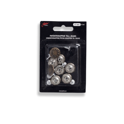 Patentknappar oxyd jeans 17mm 8st