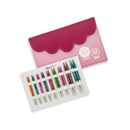 KnitPro Dreamz Deluxe - Set med ändstickor (9 par, 10 cm)
