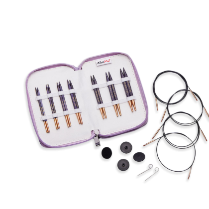 KnitPro J’adore Cubics Deluxe - Set med ändstickor (7 par, 10 cm)