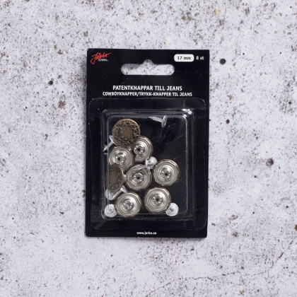 Patentknappar oxyd jeans 17mm 8st