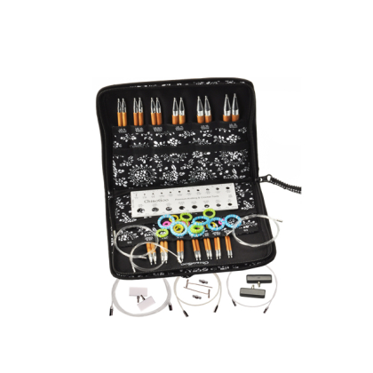 ChiaoGoo SPIN Bamboo Complete - Set med ändstickor (13 par, 13 cm)