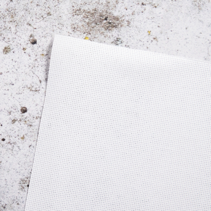 Broderiväv Malö 7 rutor/cm 110cm Vit