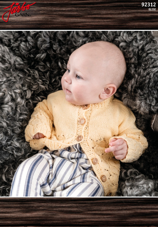 Vårblad - babykofta med hålmönster