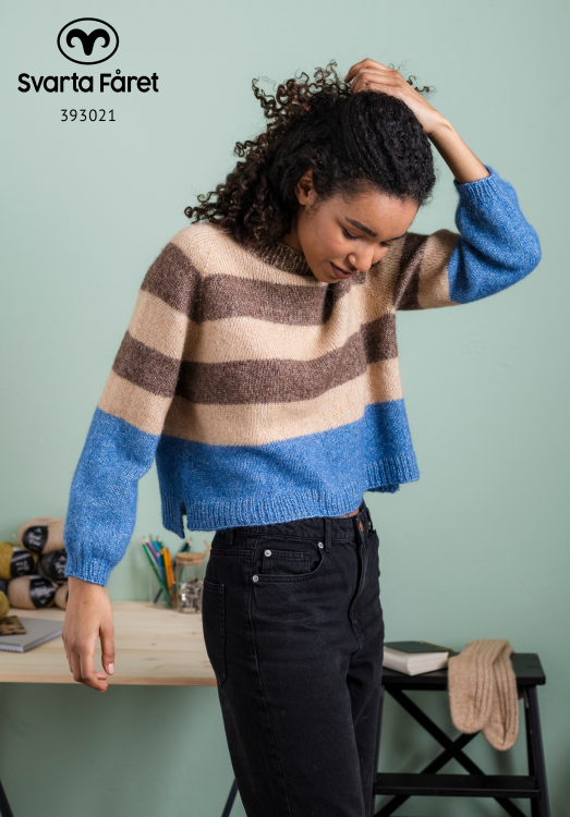 Mönster - Varzo - stickad tröja med blockränder | Eddna SE
