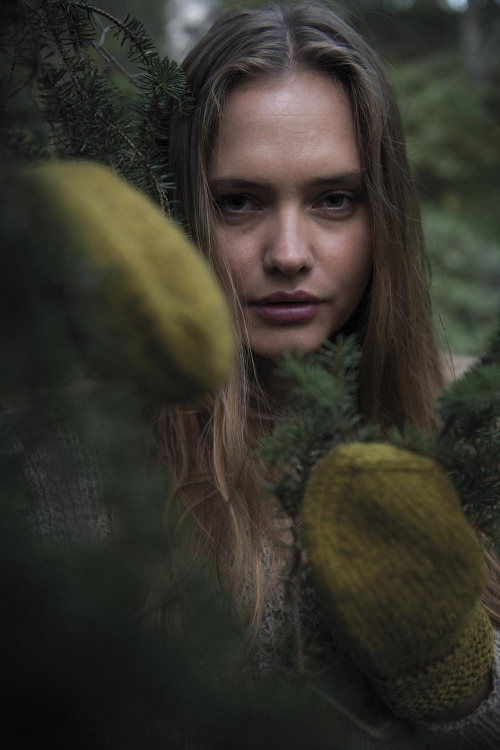 Bjära - vante med rätstickad mudd