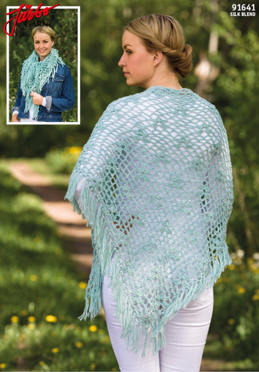 Linas trekantssjal med blommor