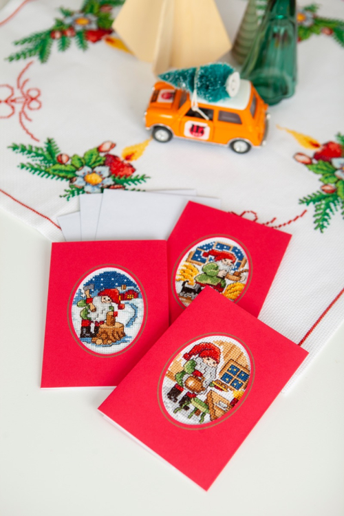 Broderikit tomtarna fixar - 3 pack kort | Eddna SE