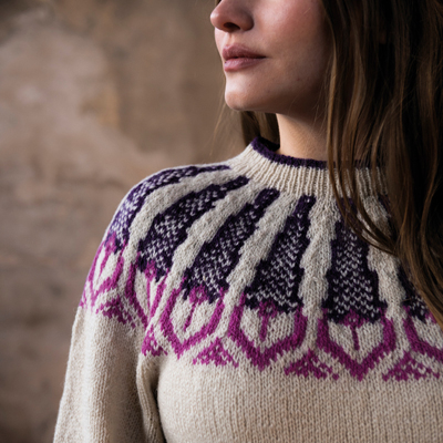 Mönster - Härd stickad damtröja - Dam | Eddna SE