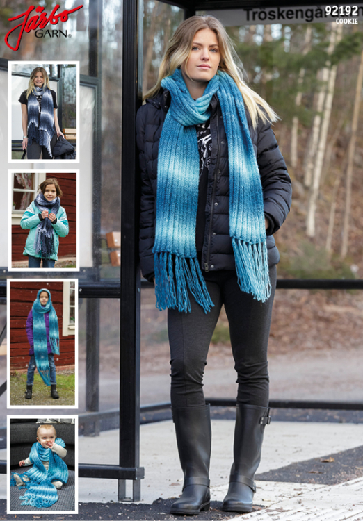 Lång halsduk med fransar