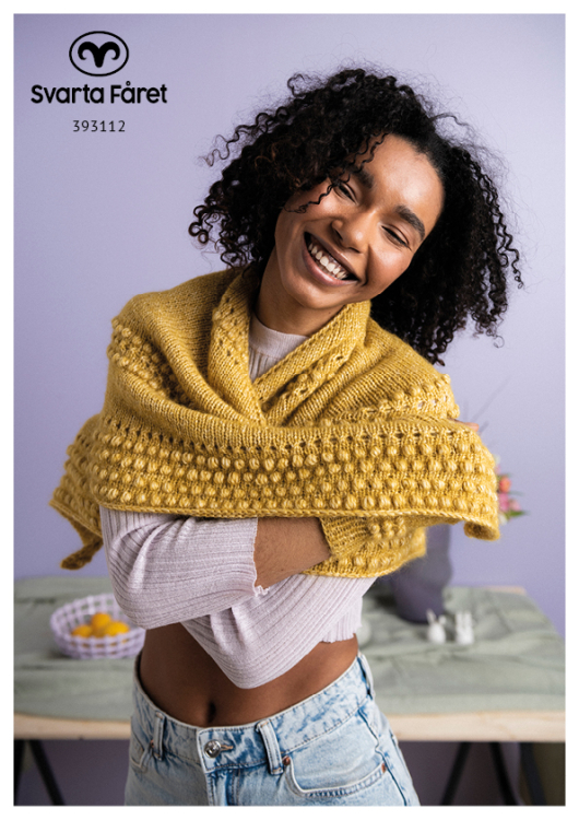 Mönster - Adria stickad trekantssjal med struktur - Dam | Eddna SE