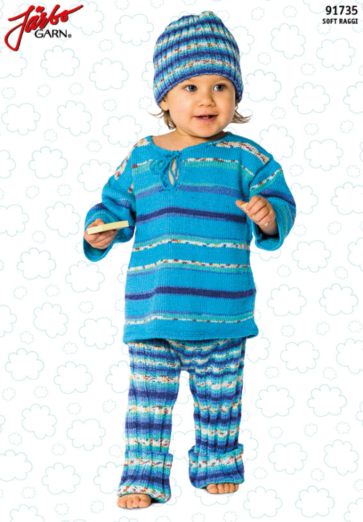 Gulligt babyset - farfarströja, tights och mössa