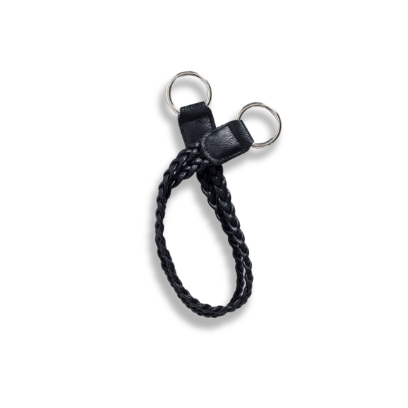 Handtag dubbelt flätat - Svart 45 cm