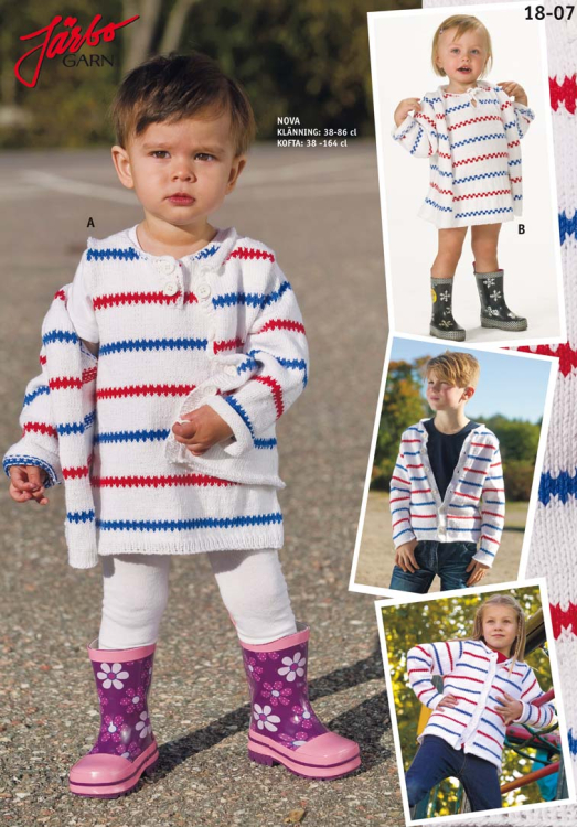 Kofta och klänning med två olika pippi ränder