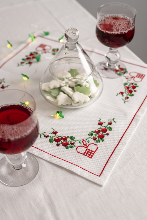 Lingon och hjärtan - duk