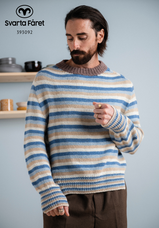 Mönster - Aarhus stickad smalrandig tröja - Herr | Eddna SE