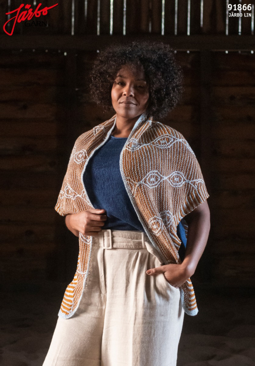 Bettan - sjal med mönster i lyfta maskor