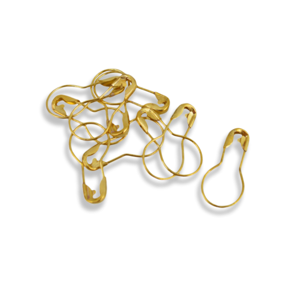 Öppningsbara stickmarkörer i metall, 10 st mässing