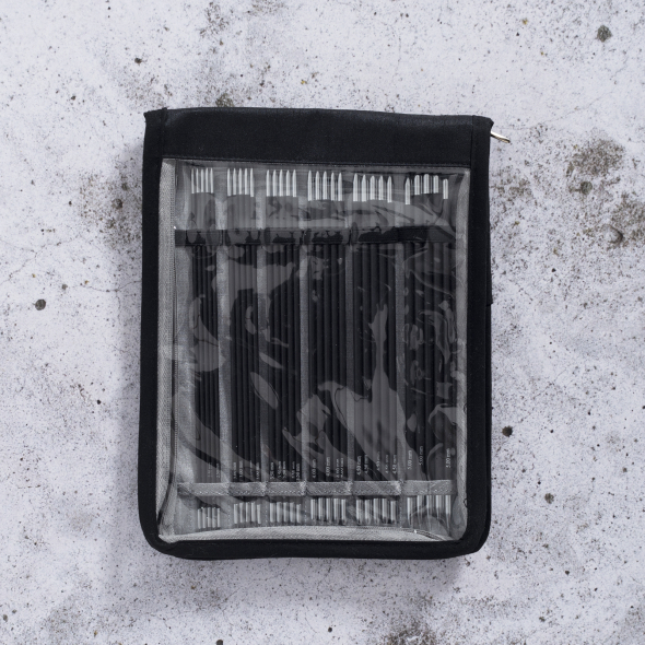 KnitPro Karbonz - Set med strumpstickor (6 st, 20 cm)