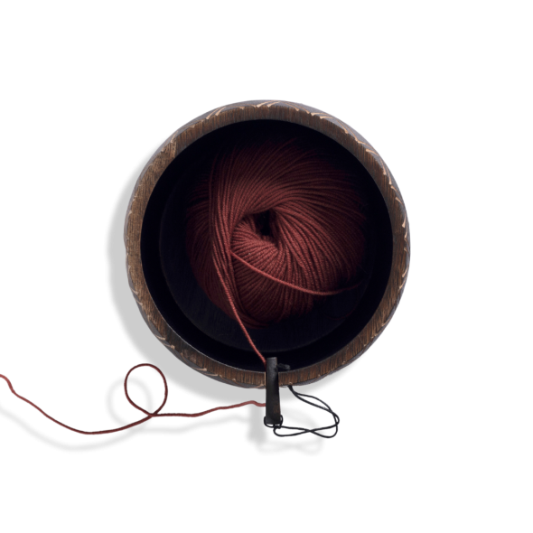 Garnskål - Trä med lövmönster