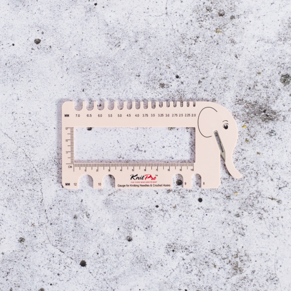 Stickmått med garnskärare - Rosa