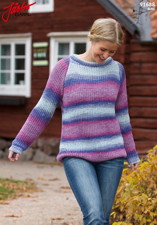 Halvpatent stickad damtröja