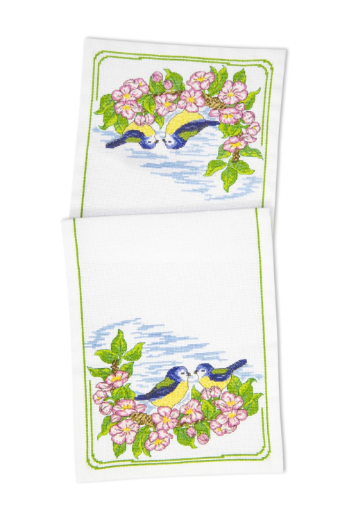 Fåglar bland äppelblomster - löpare | Eddna SE