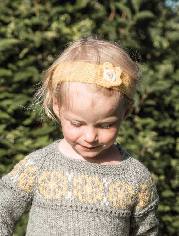 Citronblomma -  klänning & pannband