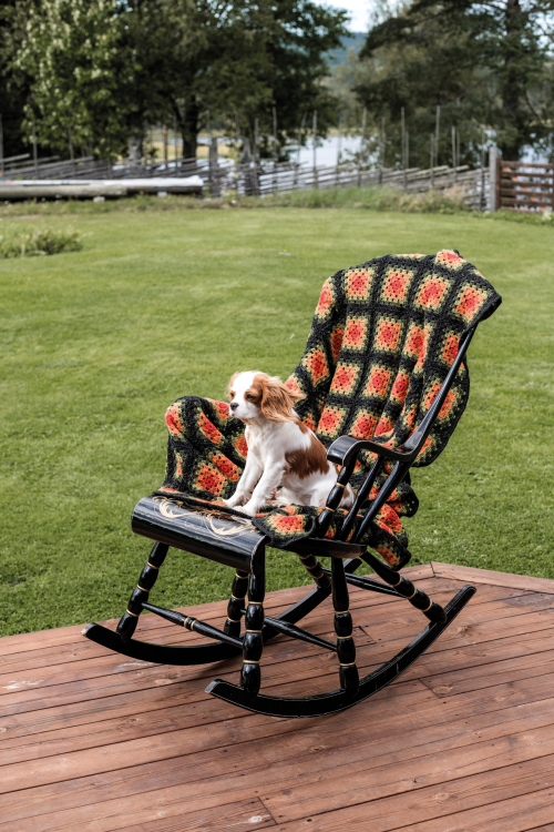 Pläd i mormorsrutor