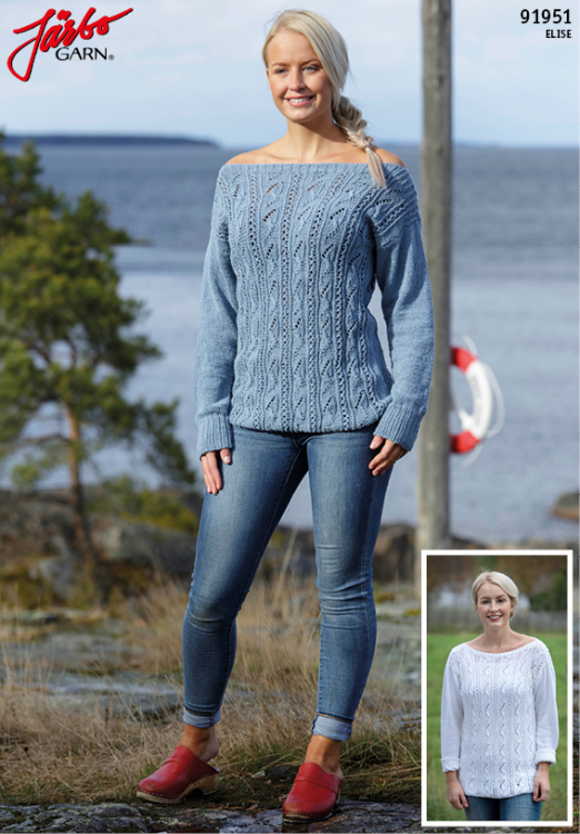 Butterflies in the morning – damtröja med flätmönster