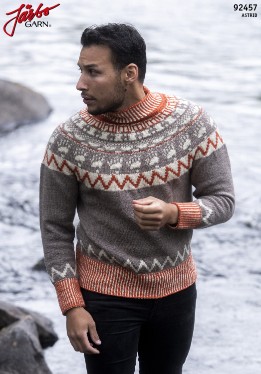 Djurspår - mönsterstickad herrtröja