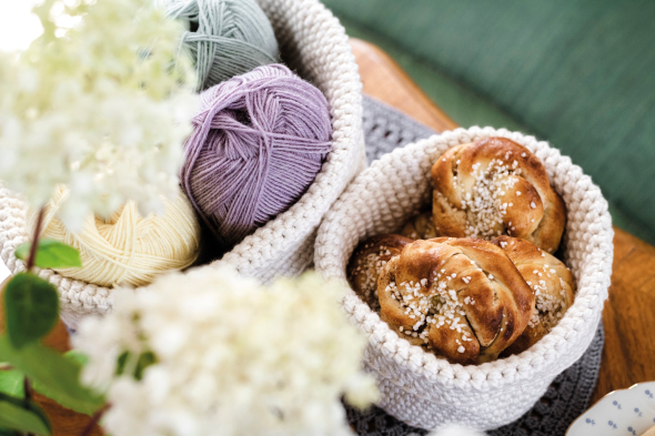 Vanilj - virkad korg