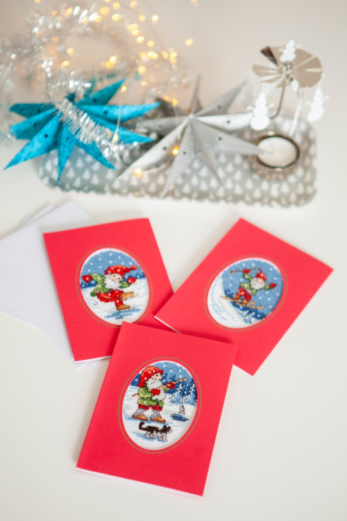 Tomtar ute på tur - 3 pack kort | Eddna SE