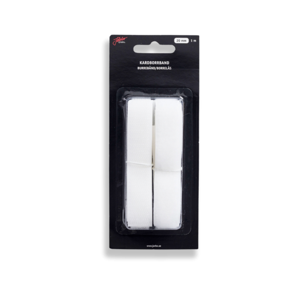 Kardborrband 20mm x 1m vit