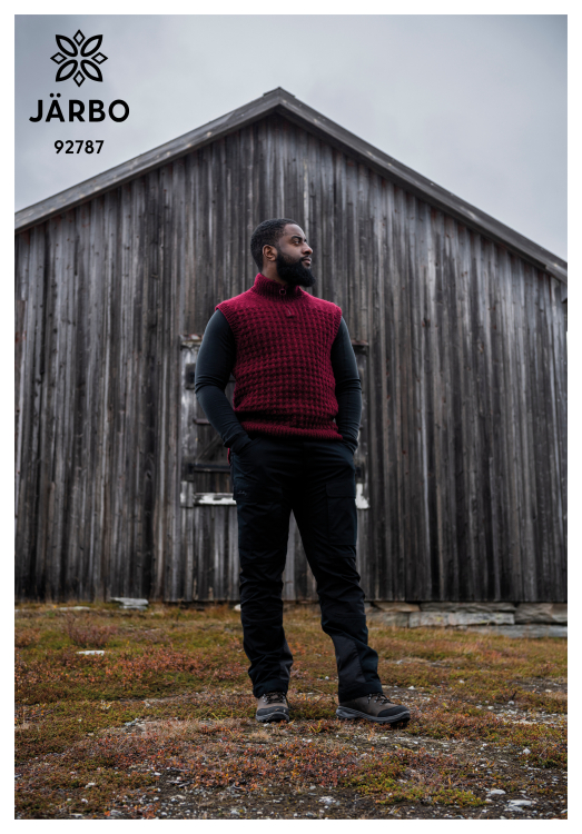 Mönster - Glaciär stickad väst med dragkedja - Herr | Eddna SE