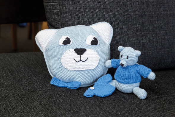 Panda, nalle och kuddar