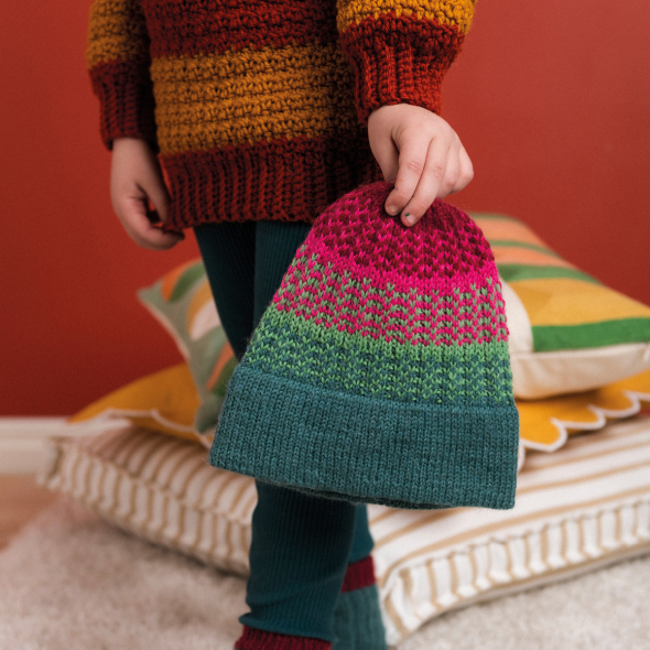 Mönster - Eira stickad mössa - Barn | Eddna SE
