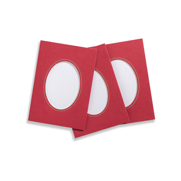 Kort/passepartout, röd 15 x 10,5 cm