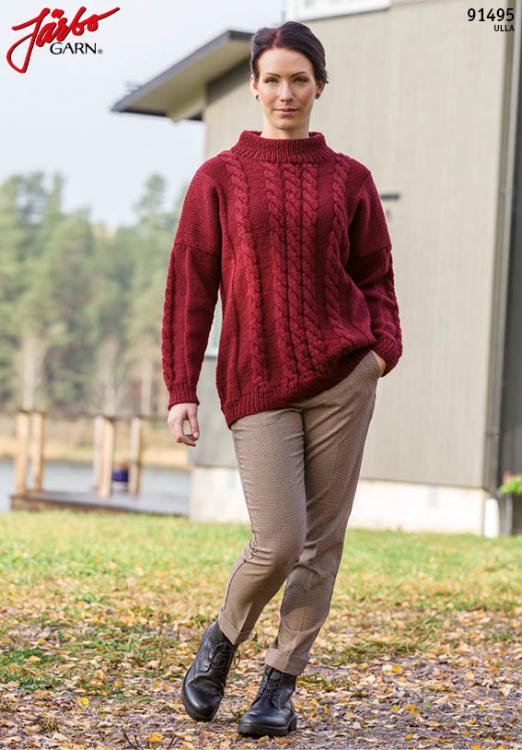 Oversize tröja med flätor